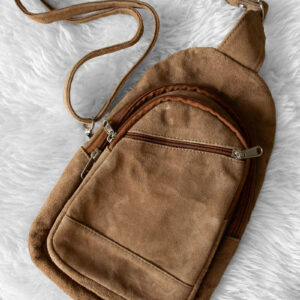 Sling-Rucksack Wildleder braun